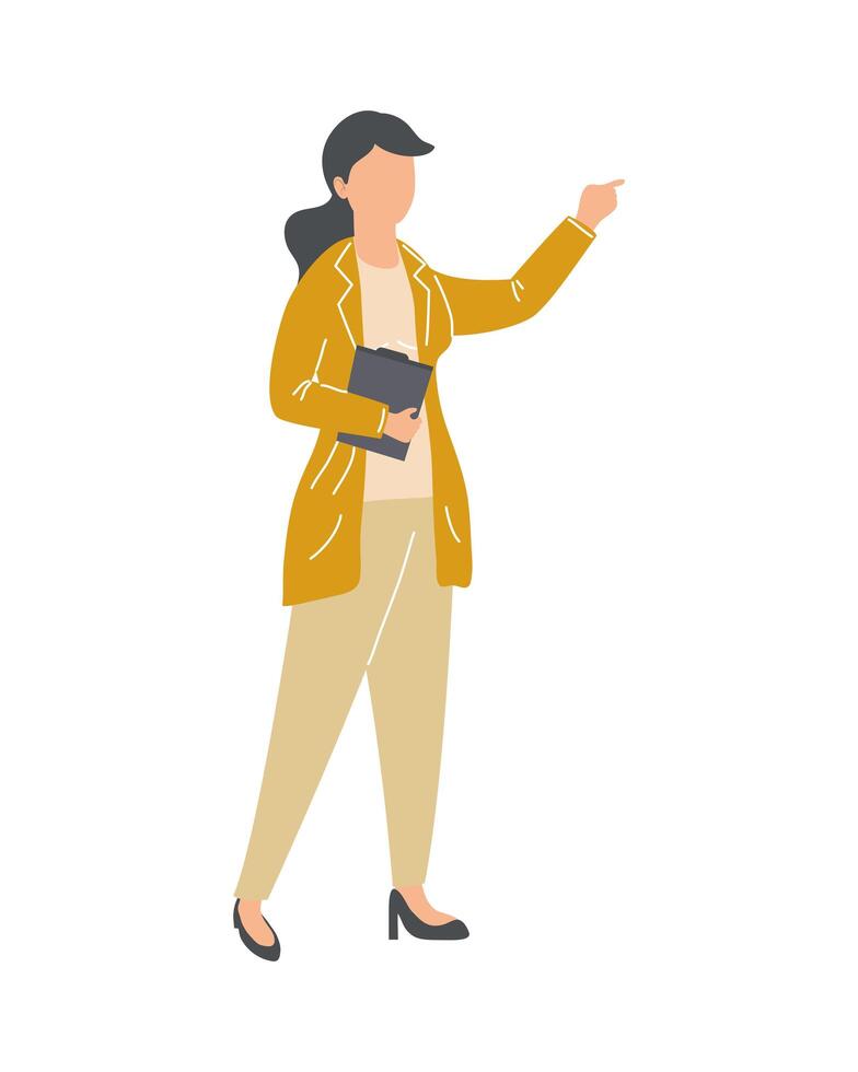 businesswoman with file vector