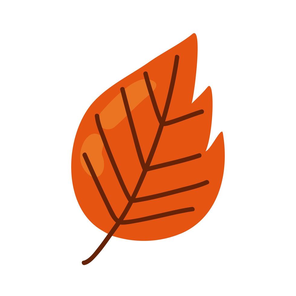 hoja naranja otoño vector