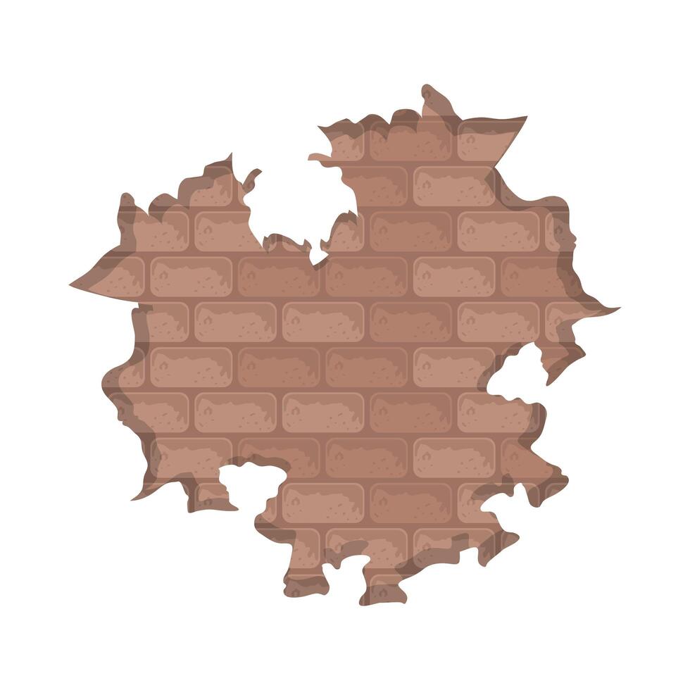white wall destroyed vector