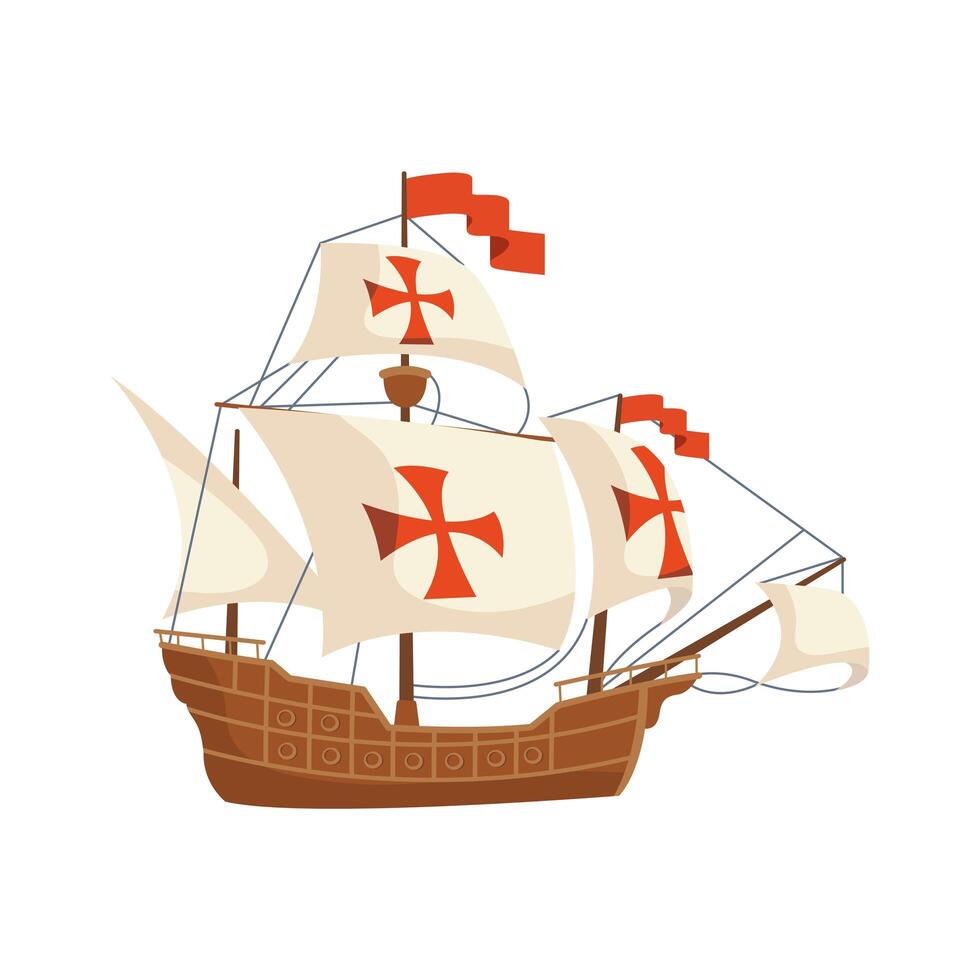 columbus caravel boat vector