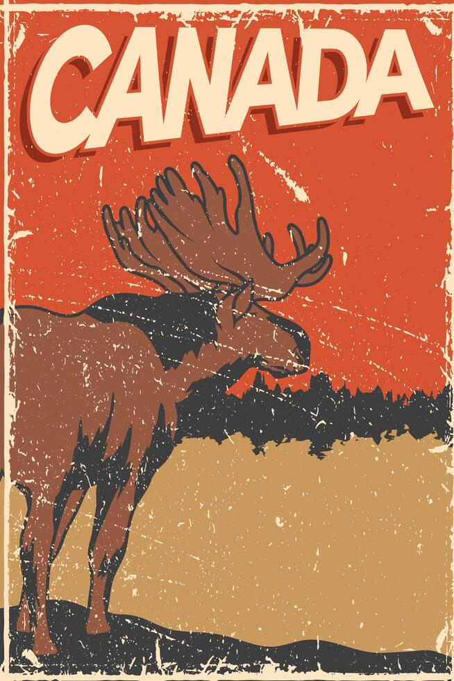 cartel vintage de canadá vector