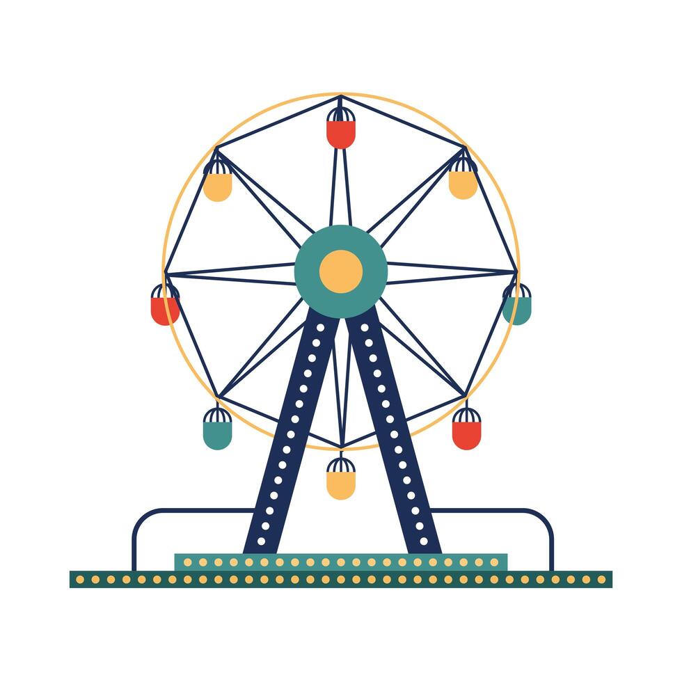 panoramic wheel amusement vector