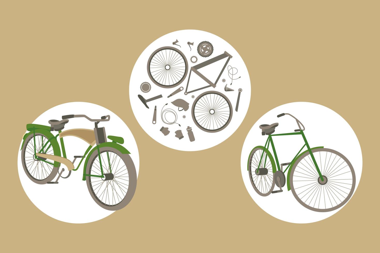 cycling sport three icons vector