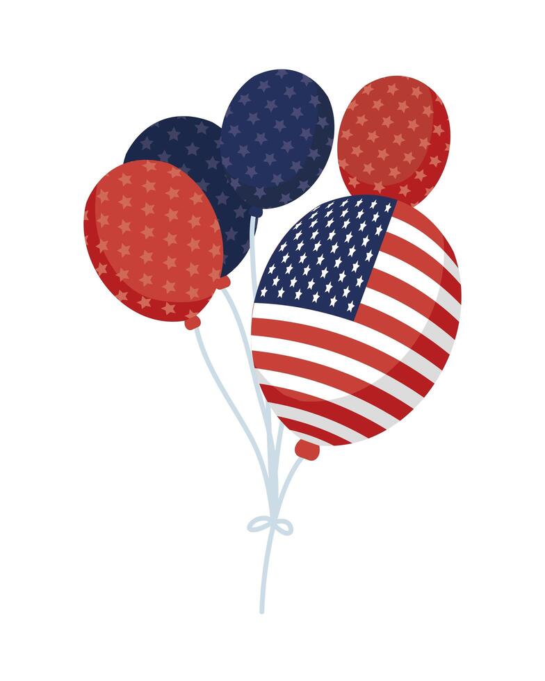 usa flag balloons helium 3753823 Vector Art at Vecteezy