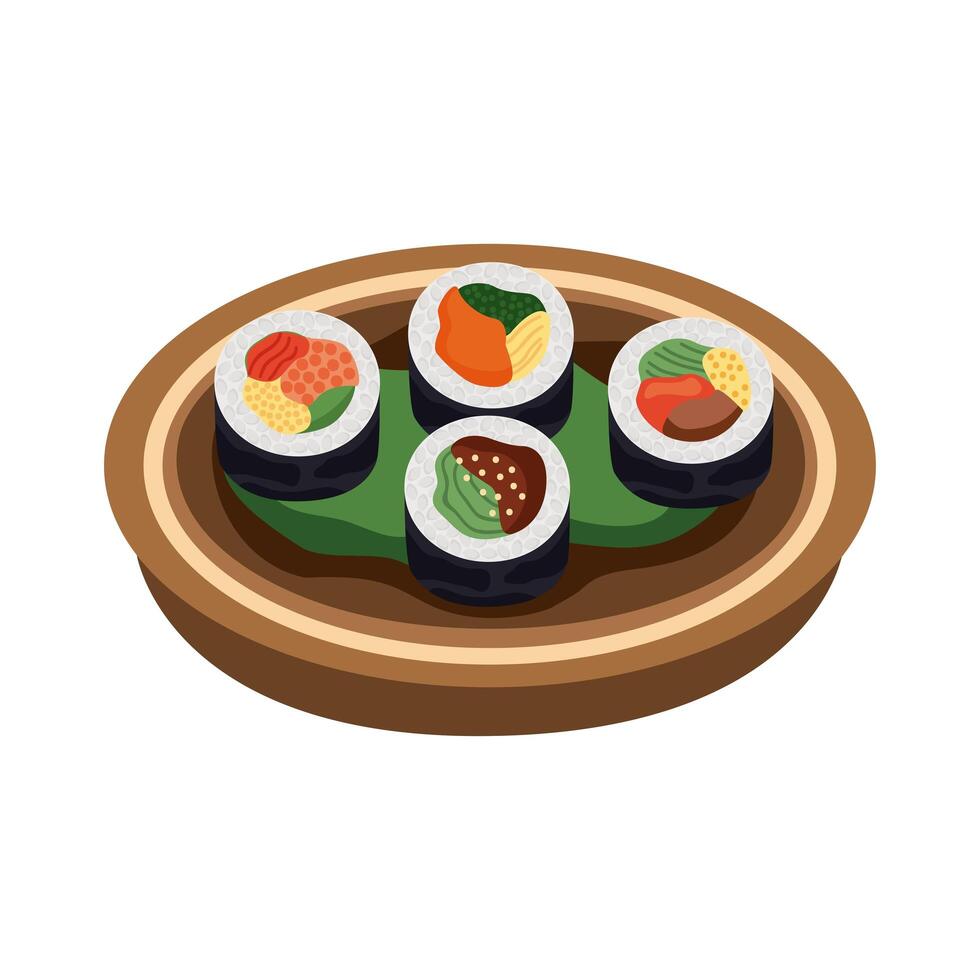 gimbap korean food vector