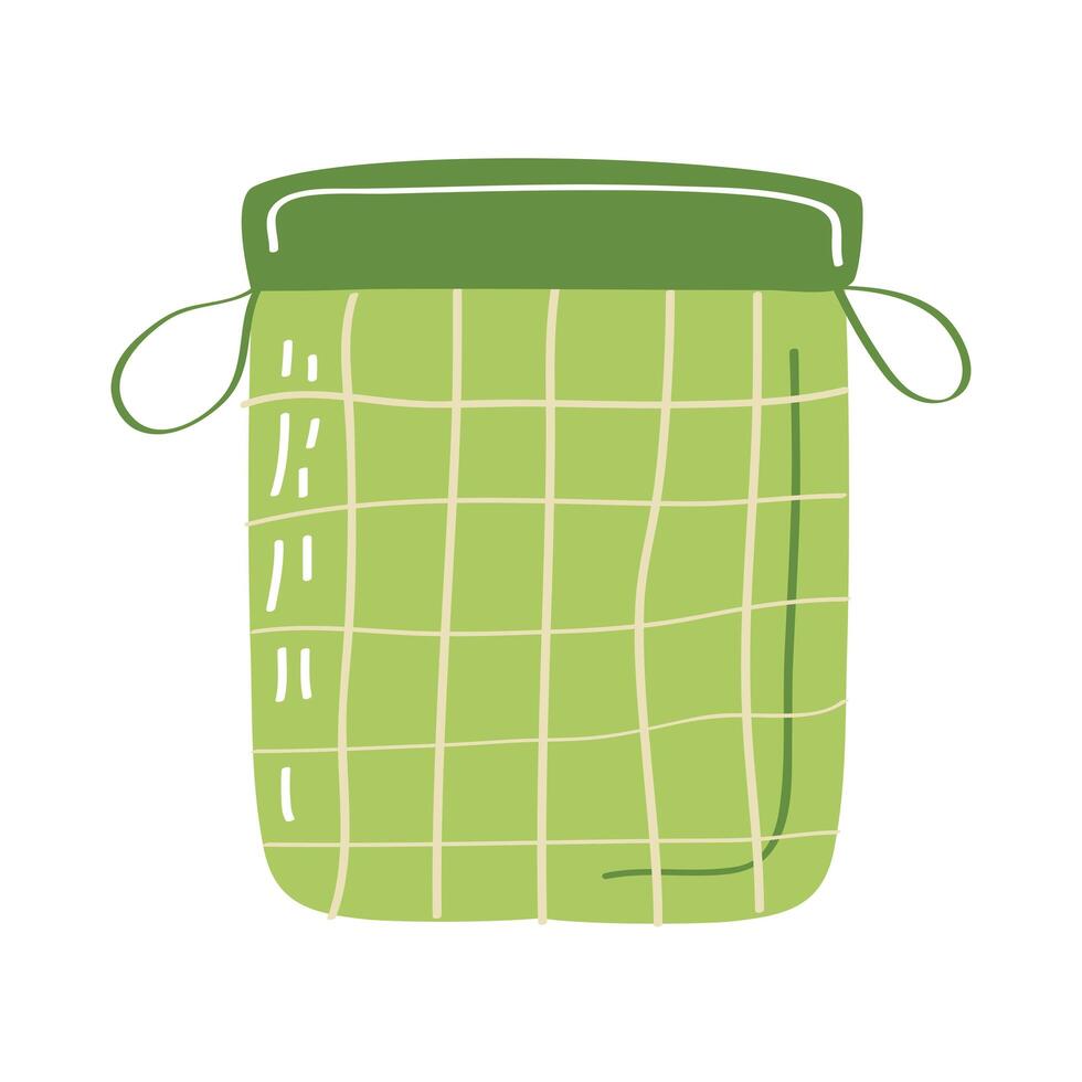 reusable green bag vector