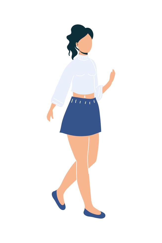 faceless woman avatar vector