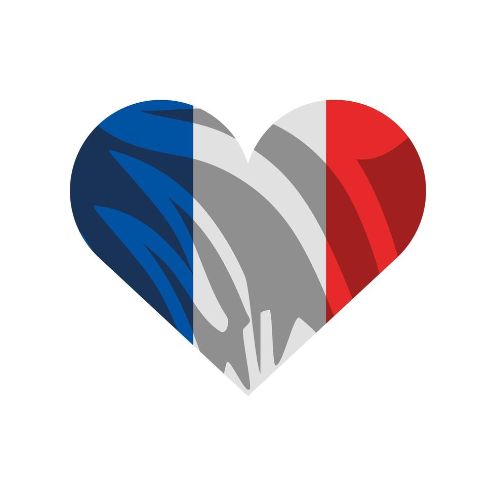 heart french flag vector