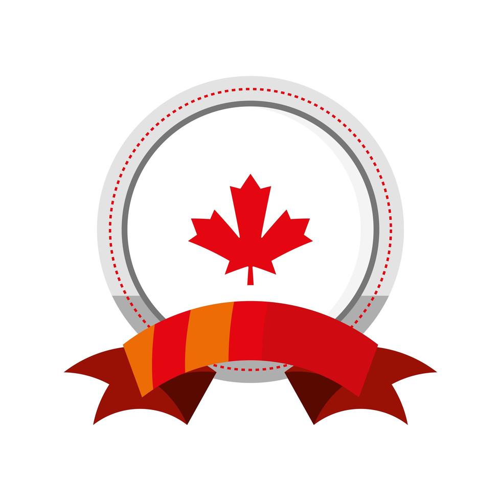 canadian badge ribbon vector