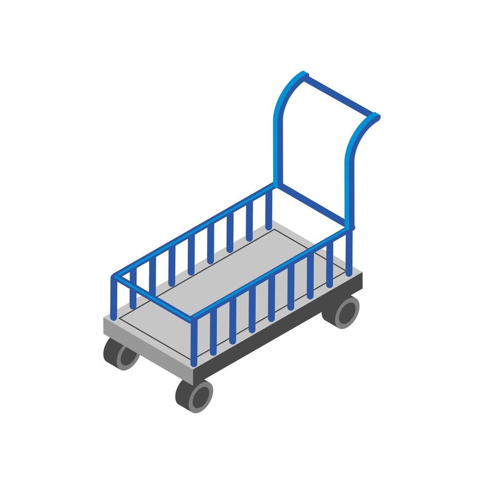 empty push cart vector