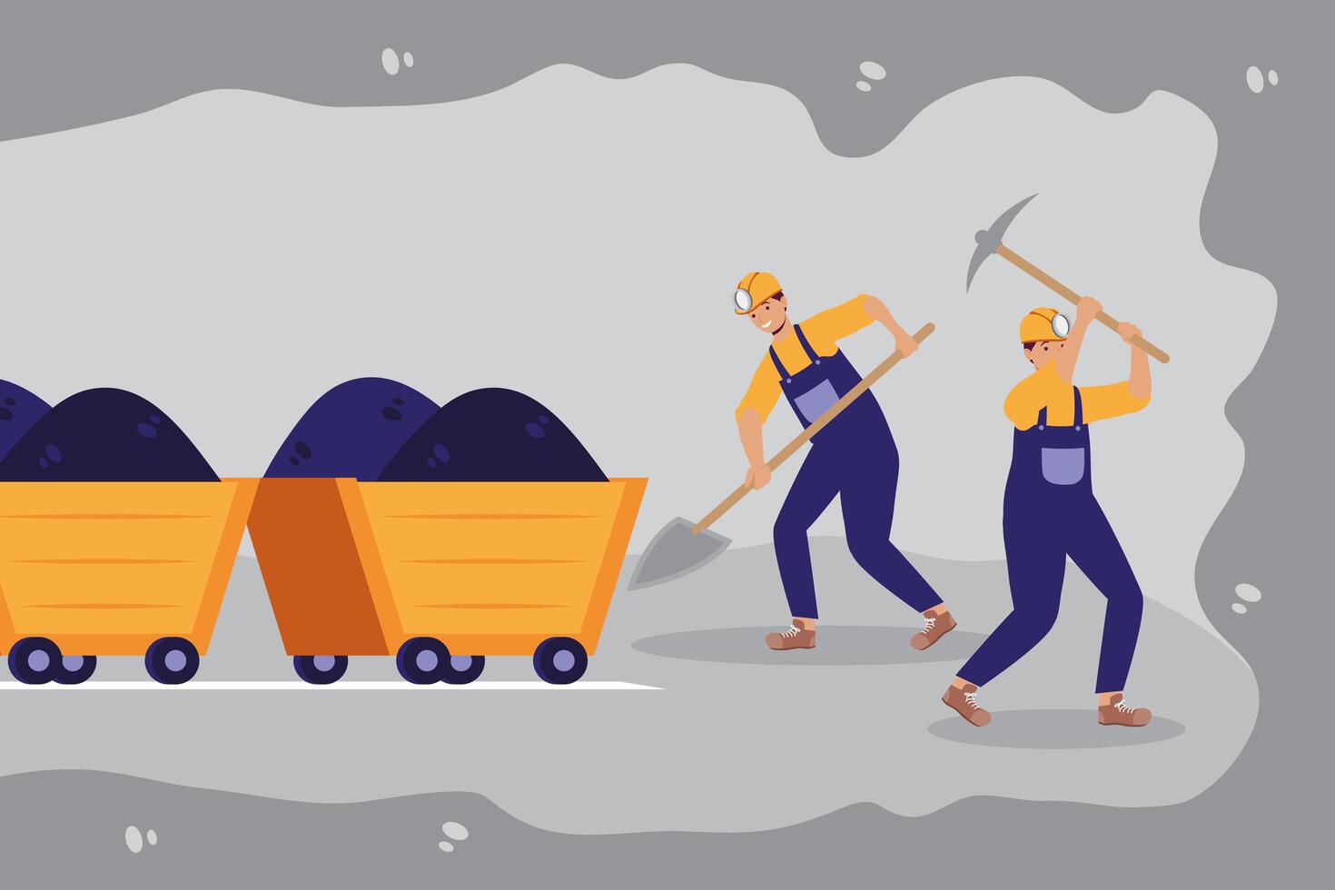 miners workers in mine vector