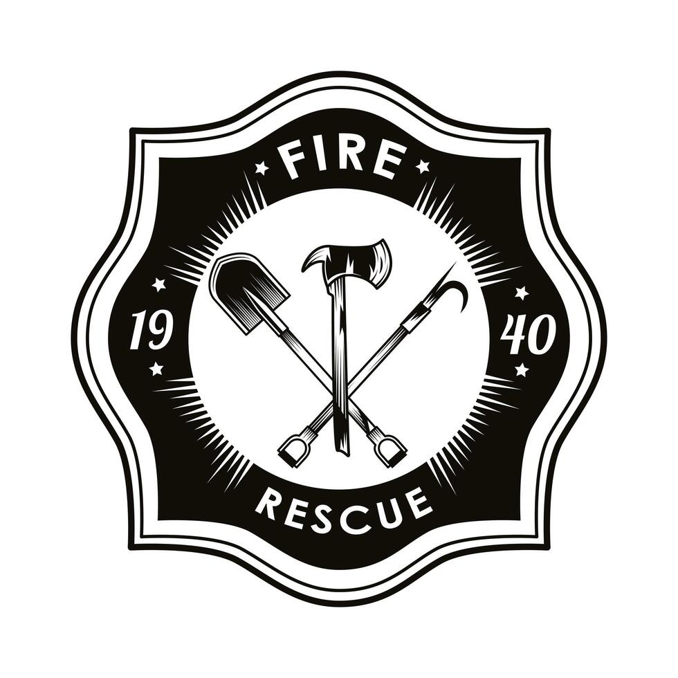 insignia de fuego y rescate vector