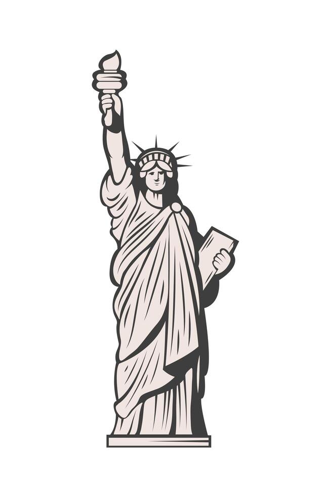 liberty statue landmark vector