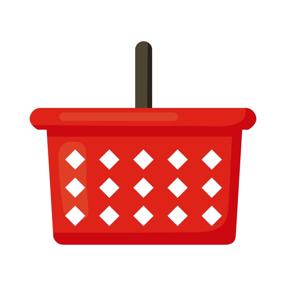 supermarket red basket vector