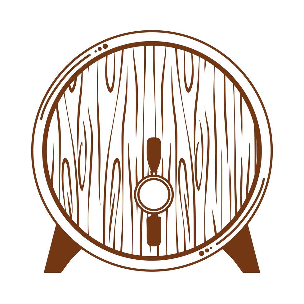 barril de madera de cerveza vector