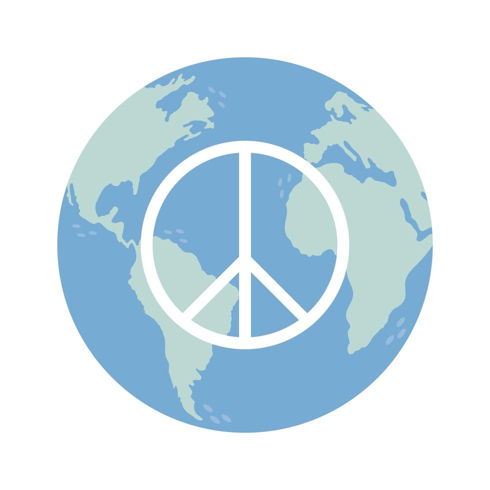 planeta mundial con paz vector