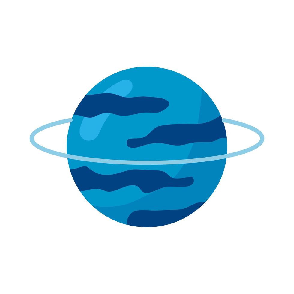 blue saturn planet vector
