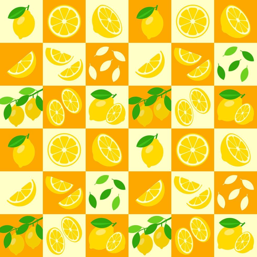 Lemon abstract seamless geometric vector pattern for packaging design