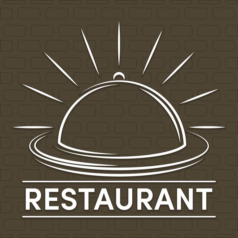 restaurant banner with platter vector