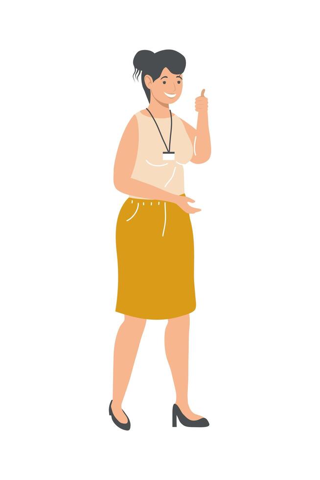 mujer con pulgar arriba vector