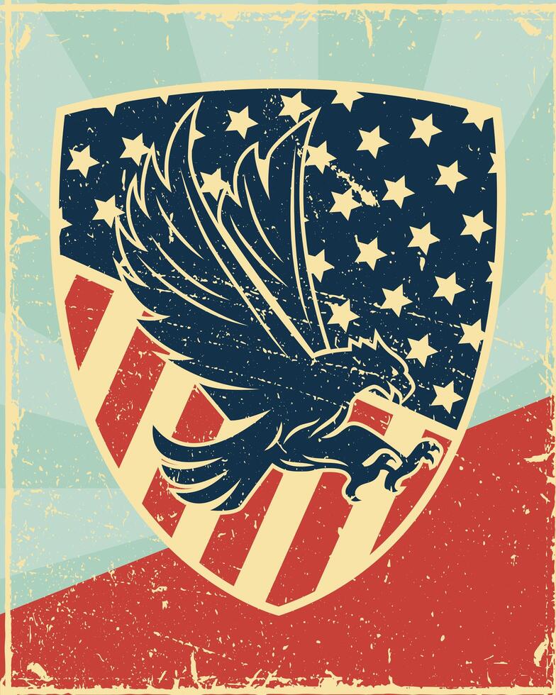 cartel de escudo de Estados Unidos vector