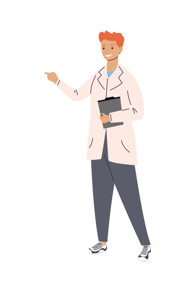 male scientist with checklist vector