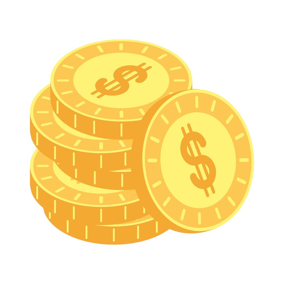 Money coins icons vector
