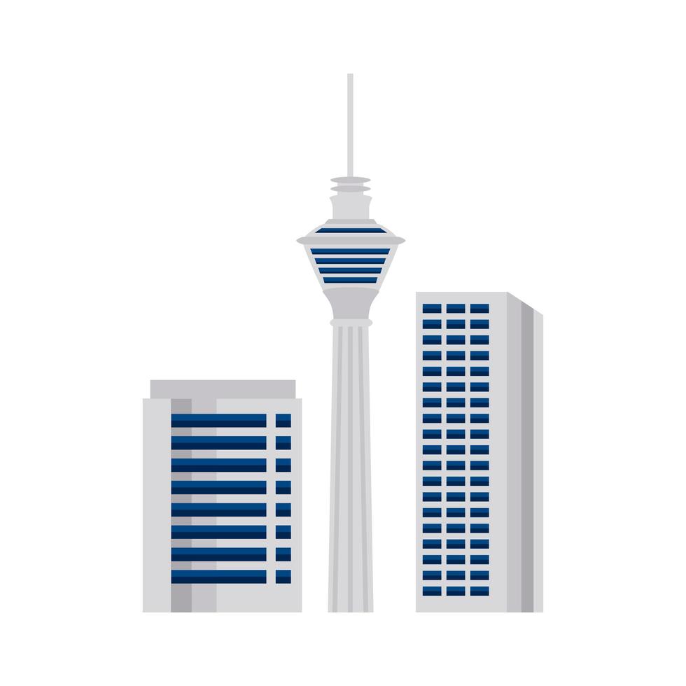 malaysia buildings scene vector