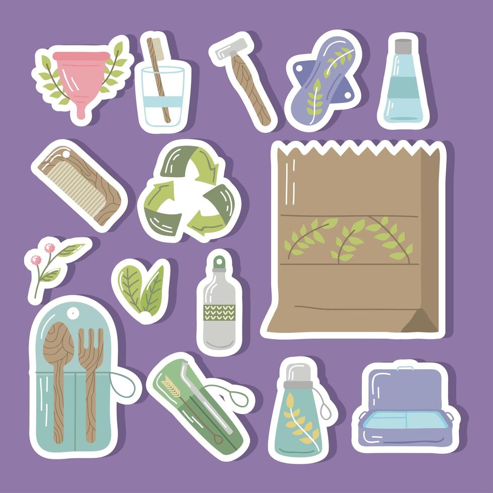 paquete de iconos reutilizables vector