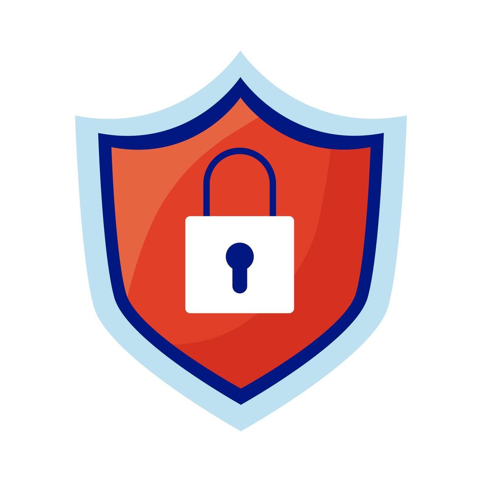 shield with padlock vector