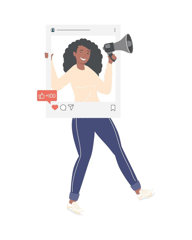 woman with megaphone vector