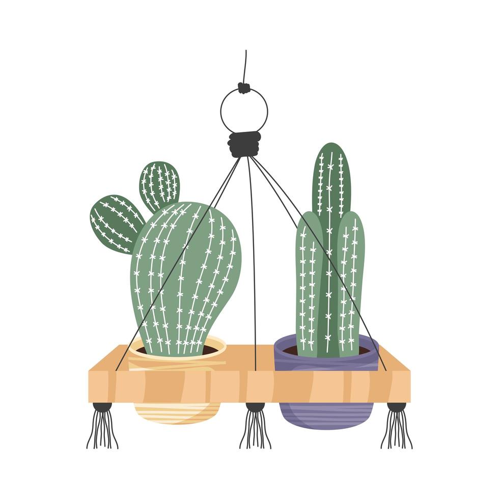 two macrame hangers vector