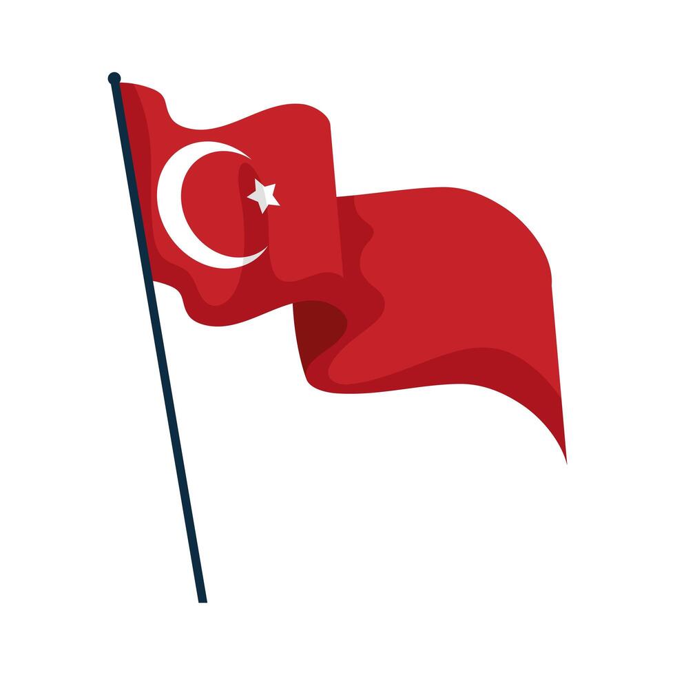 Turkish flag icon vector