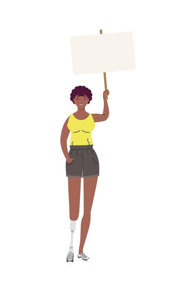 afro woman disabled vector