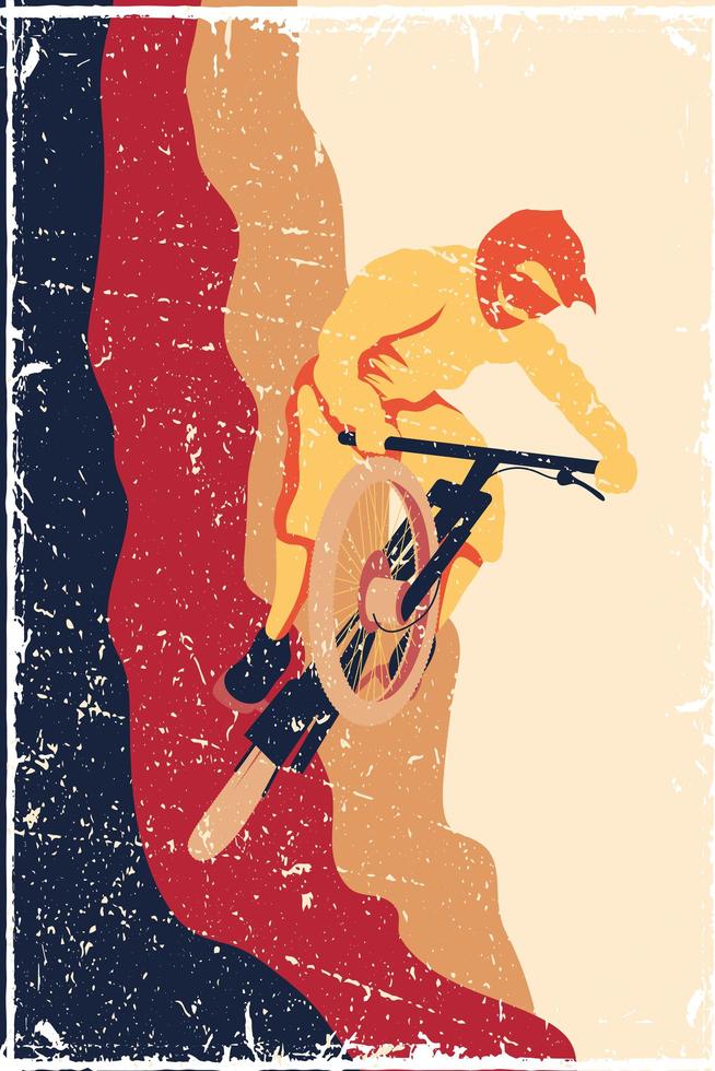 cartel de ciclismo personas vector