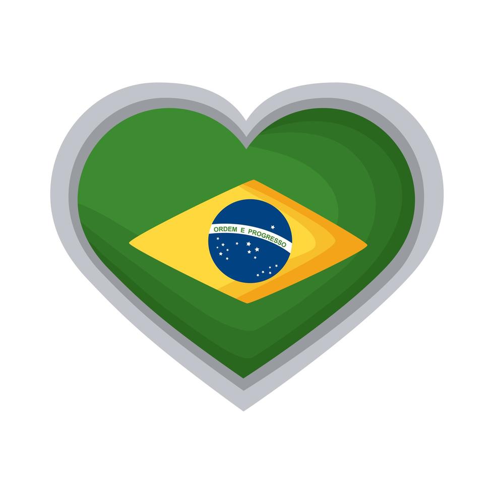 heart with brazil flag vector