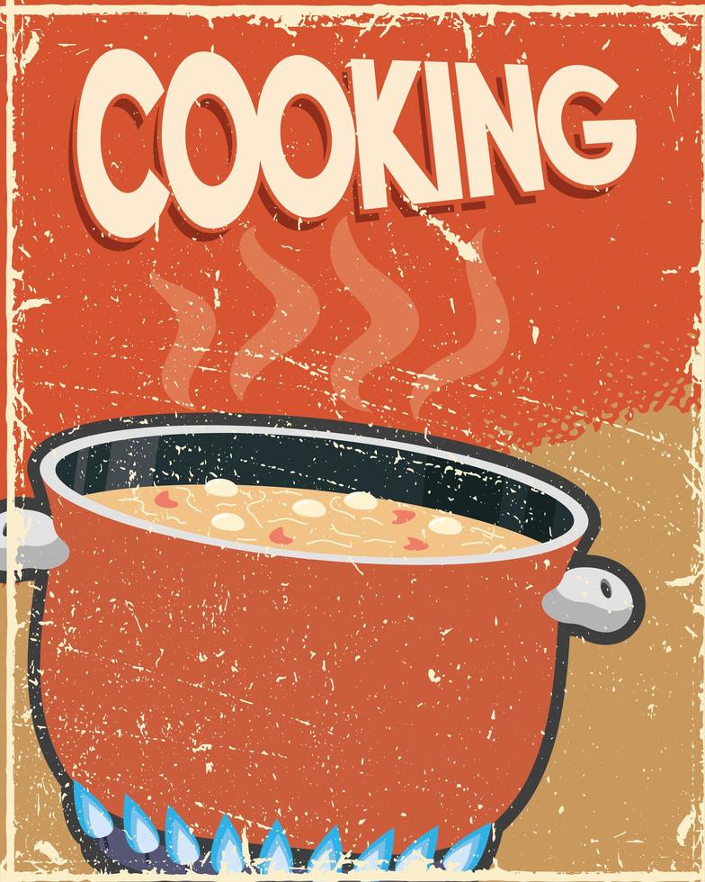 cooking soup poster vector