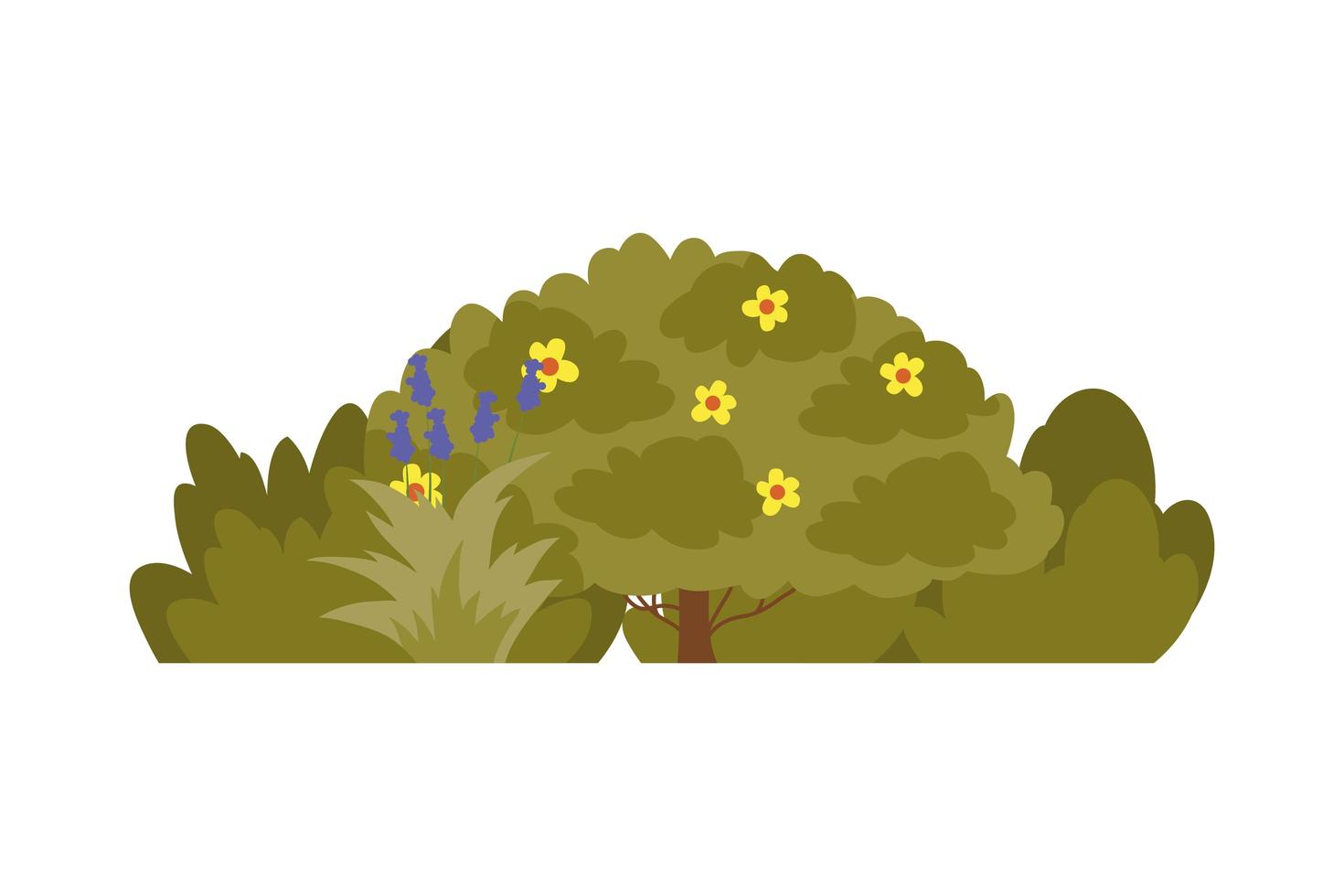 tree with bushes vector