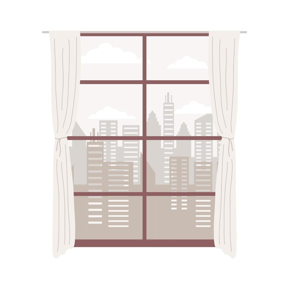 city view in window vector
