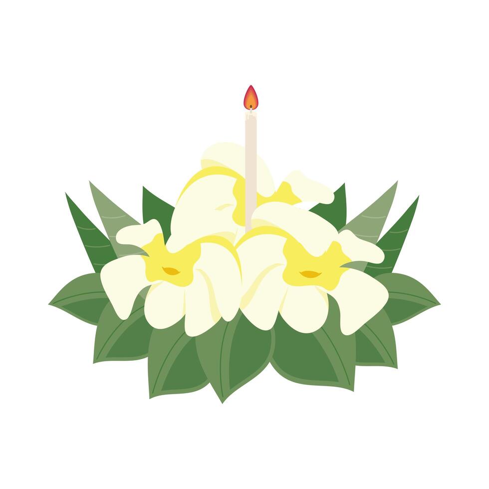 loy krathong raft decoration vector