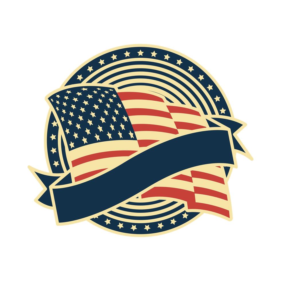 sello de la bandera de Estados Unidos vector