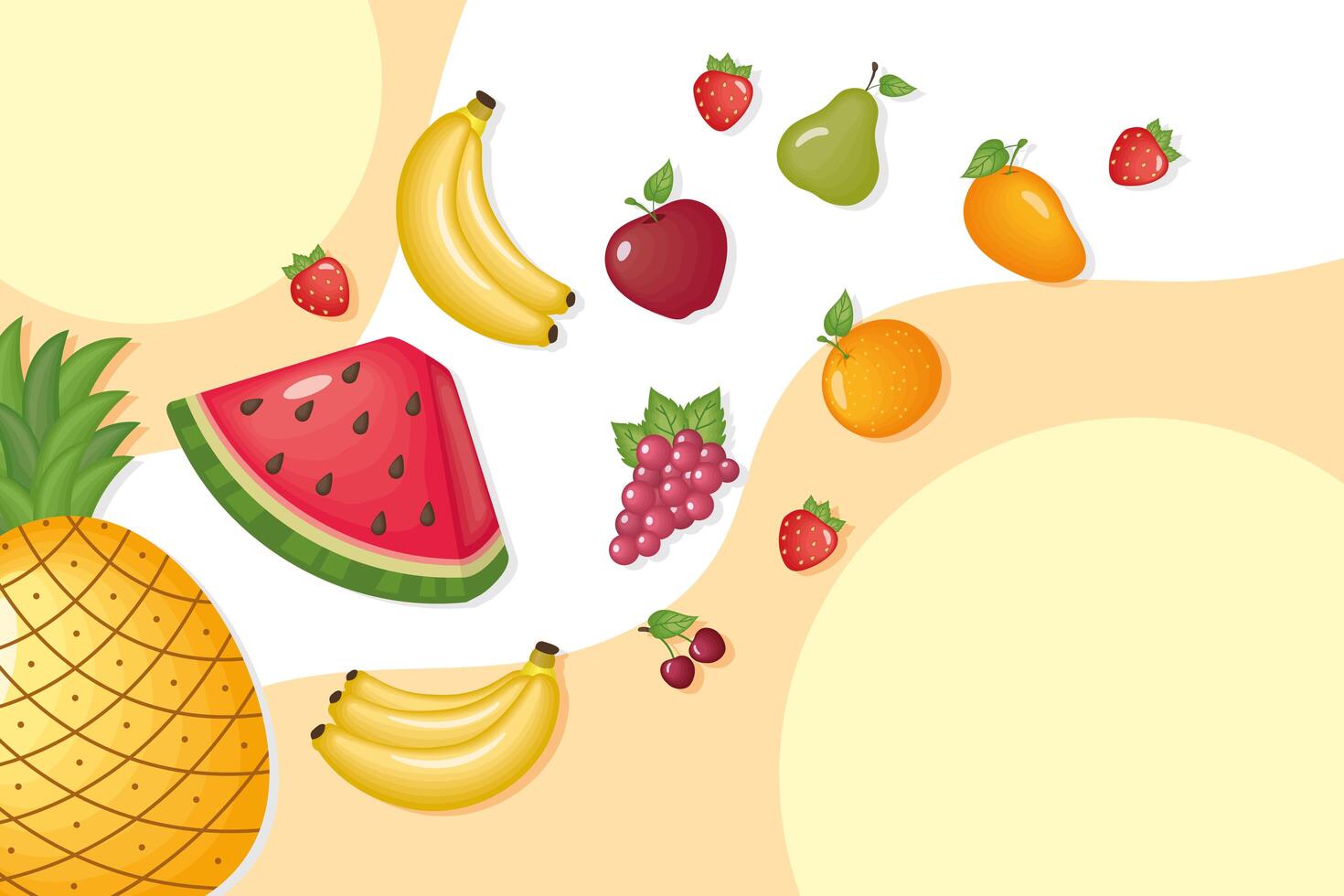 fruits icon group vector