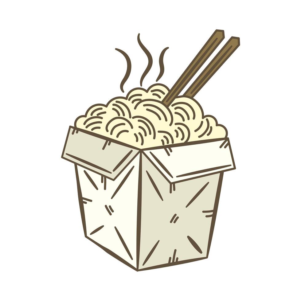 doodle de comida rápida china vector