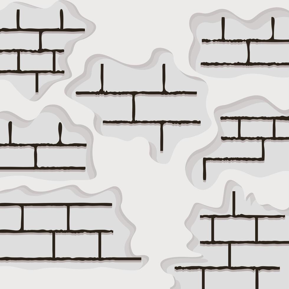 worn gray wall vector
