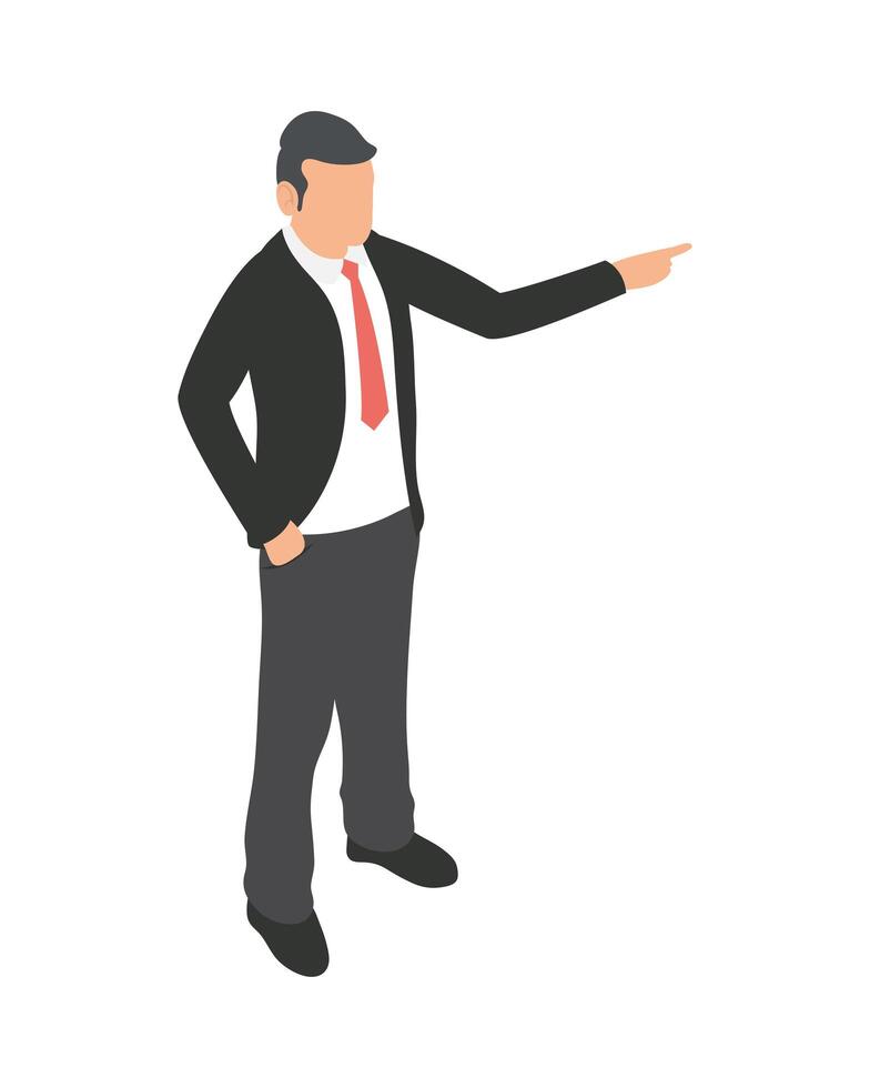 elegant businessman indexing vector