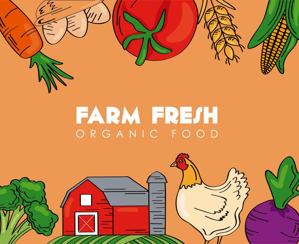 fresh farm product poster vector