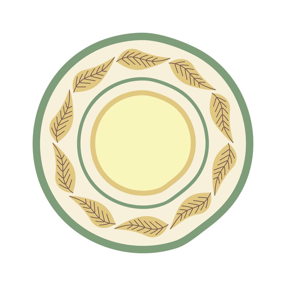 porcelain plate utensil vector