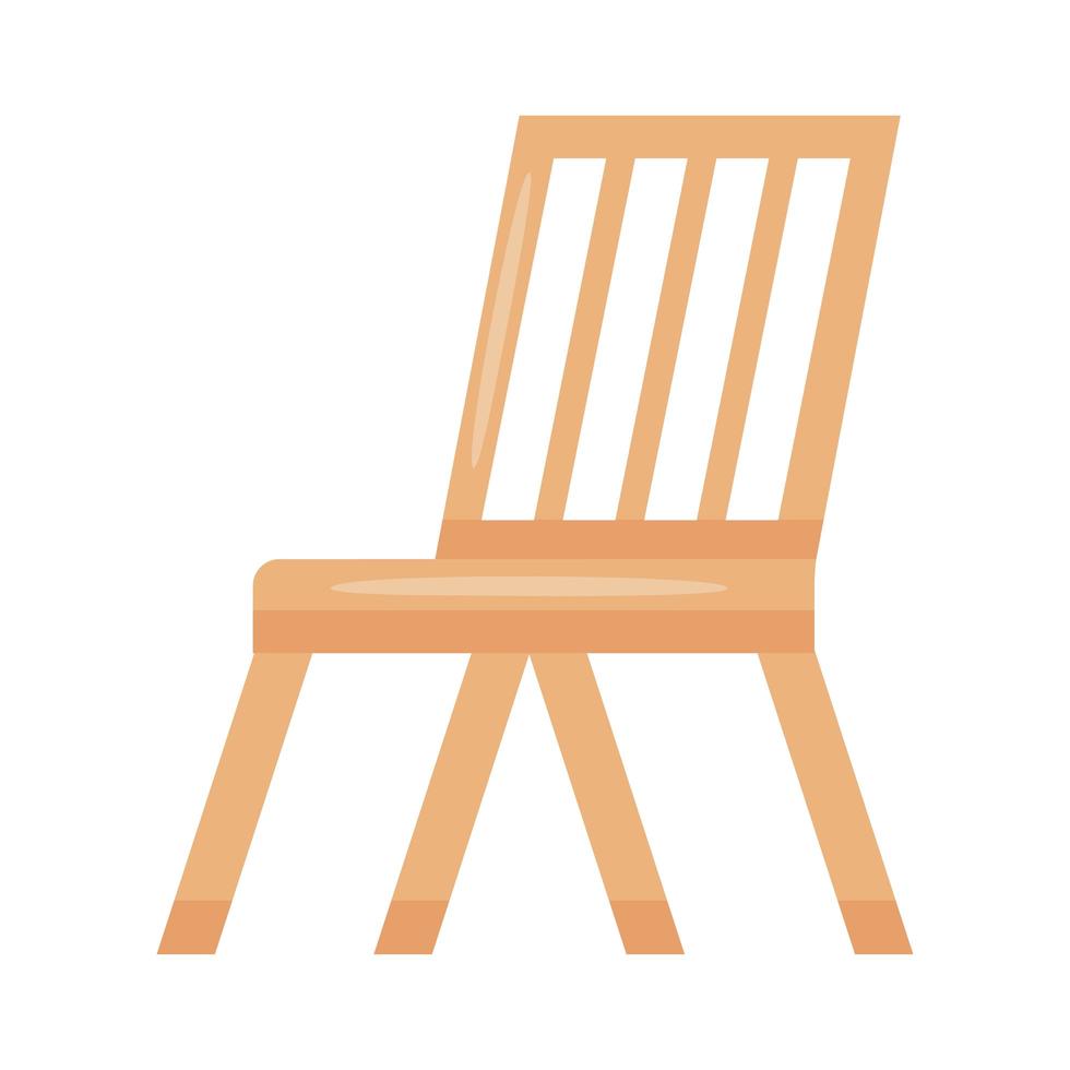 icono de silla de madera vector