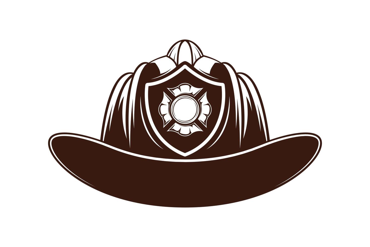 firefighter helmet with shield vector