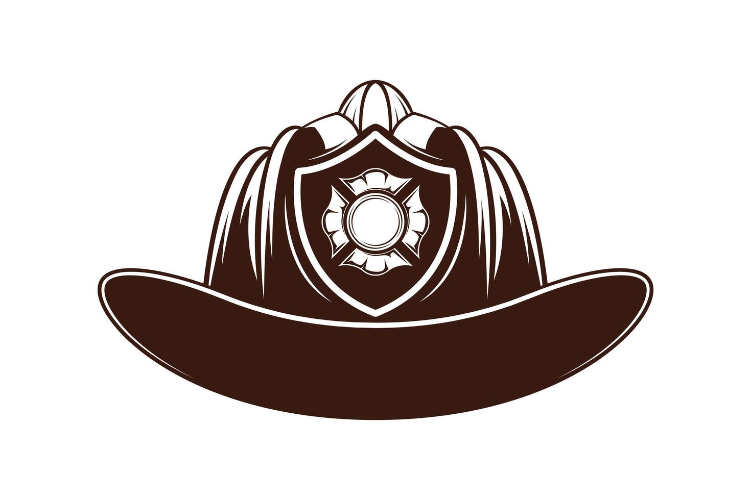 firefighter helmet with shield vector